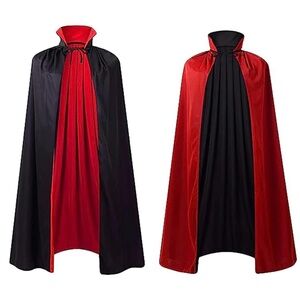 NWOT Kids Unisex Vampire Cloak, Reversible Red/Black Halloween Costume Cape